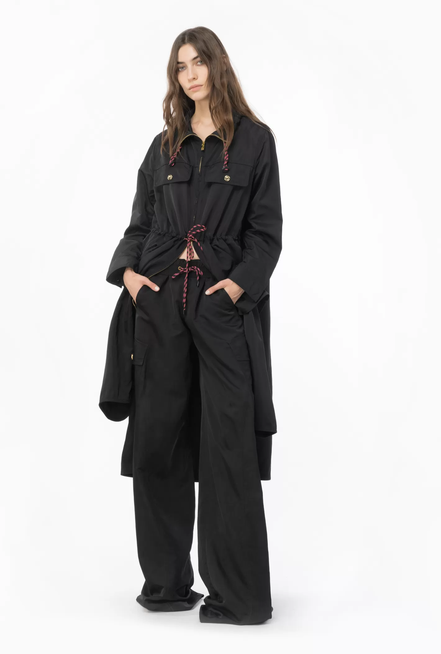 Pinko Parka twill tecnico con balza NERO LIMOUSINE Hot