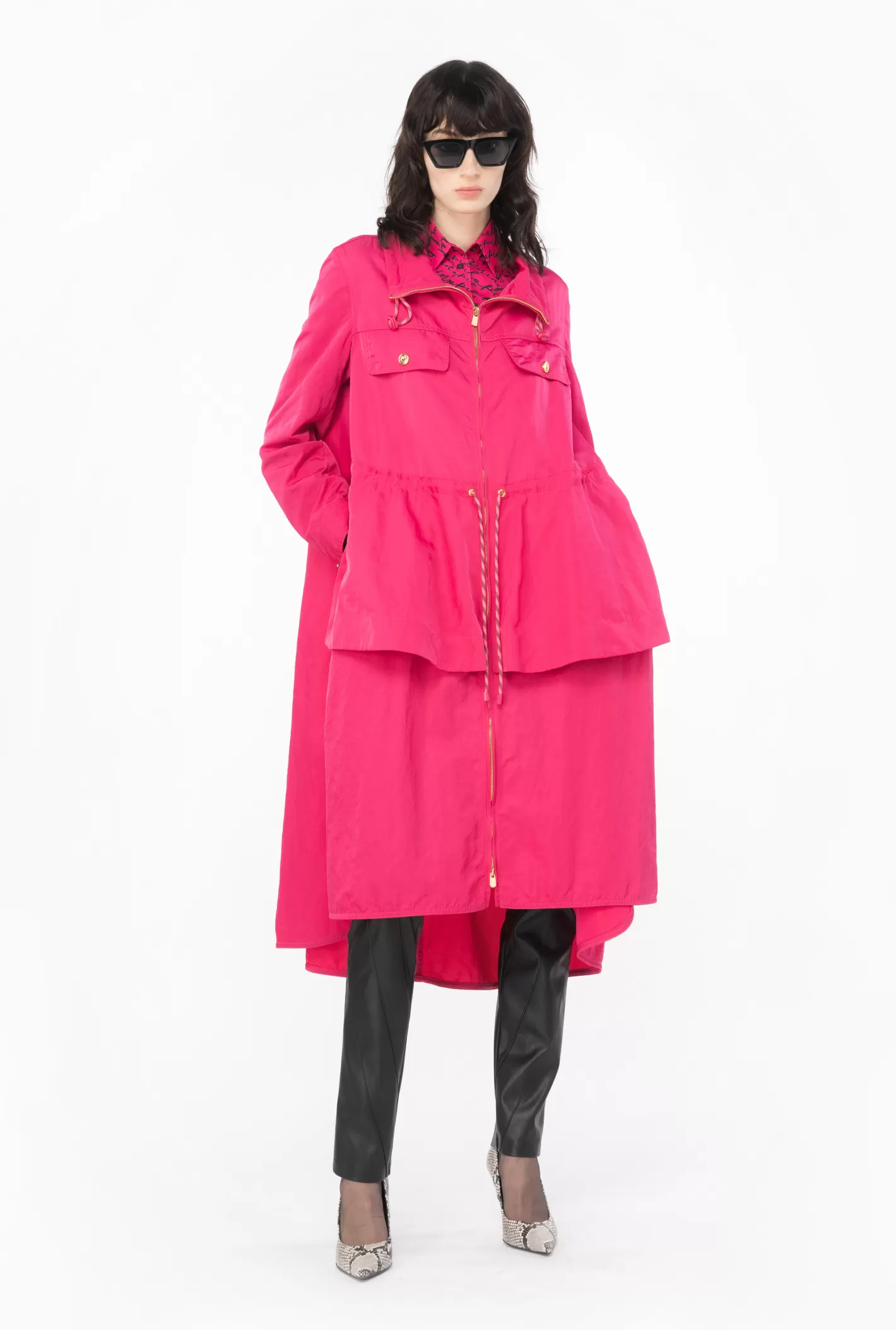 Pinko Parka twill tecnico con balza ROSA VENEZIA Flash Sale