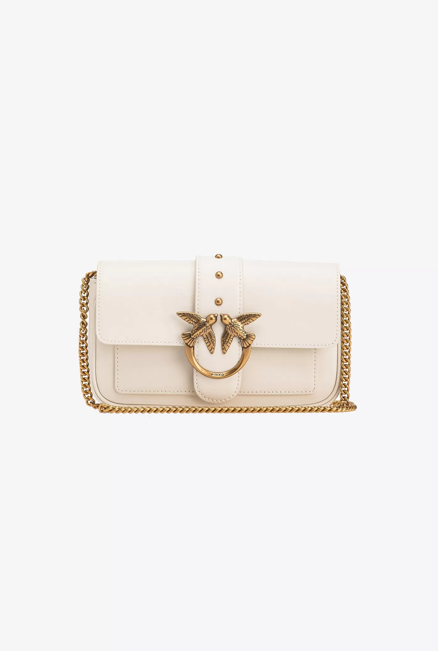 Pinko Pocket Love Bag One Simply BIANCO+BANCO-ANTIQUE GOLD Clearance