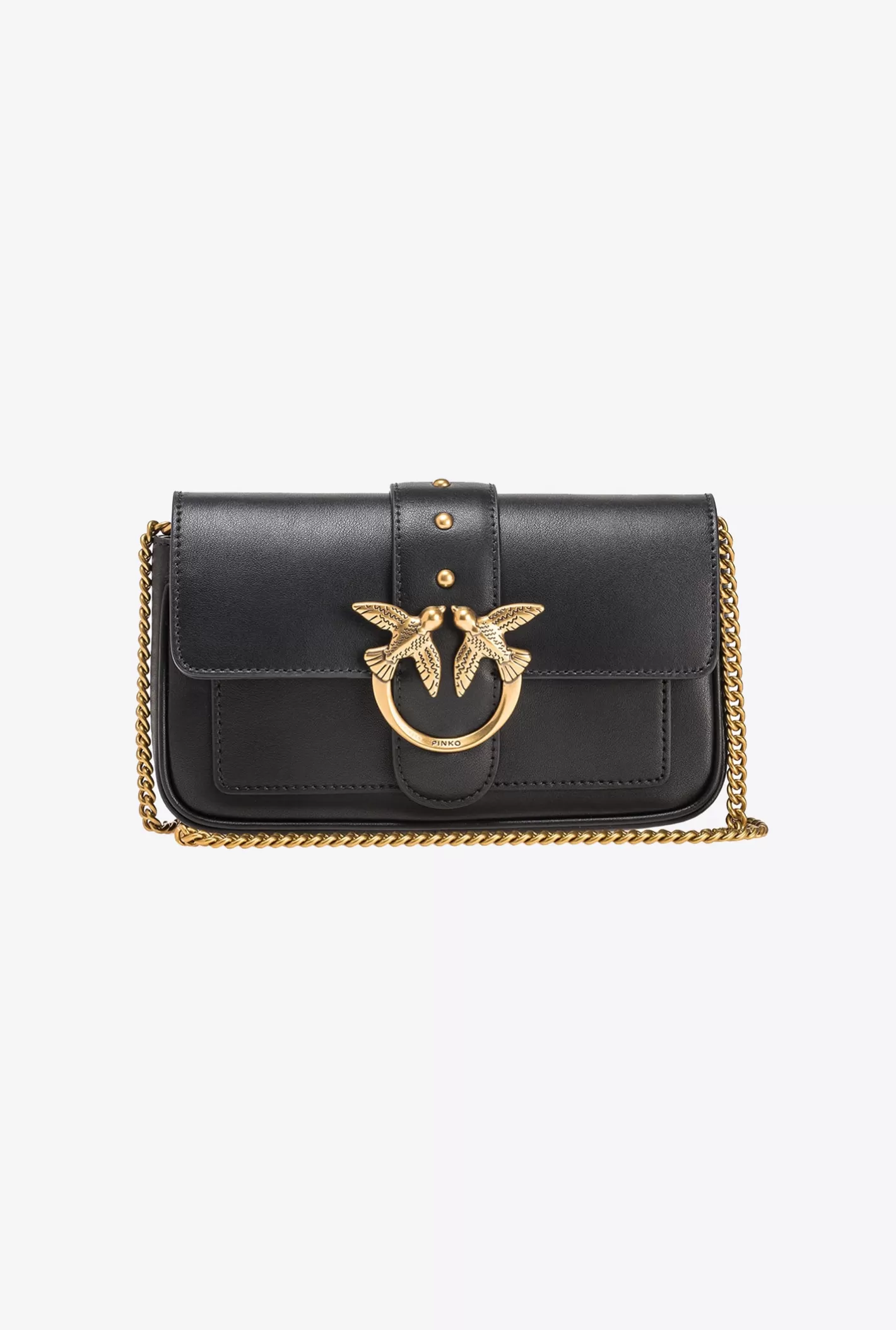 Pinko Pocket Love Bag One Simply NERO-ANTIQUE GOLD Store