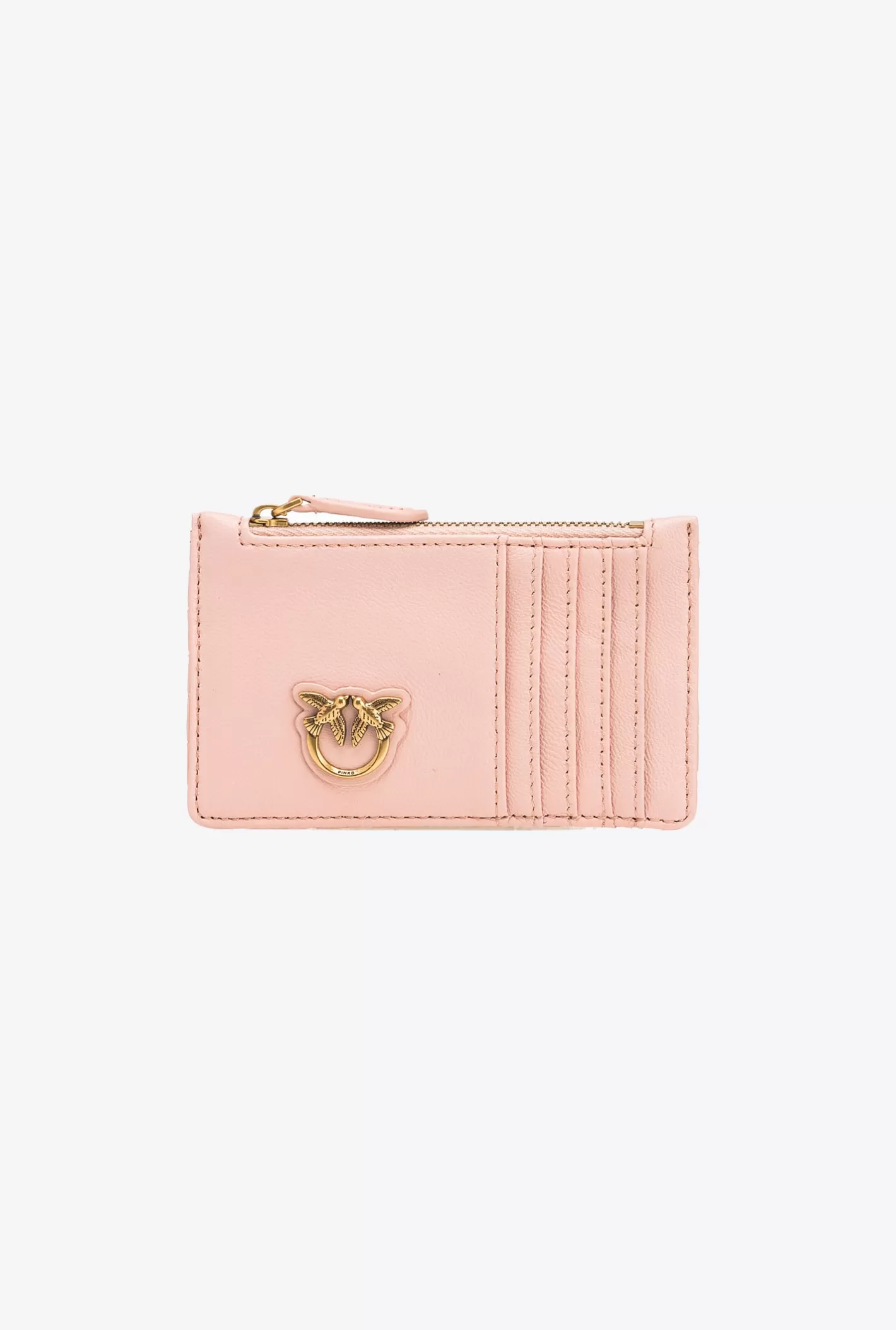 Pinko Porta carte chevron con zip ROSA/POLVERE ROSA-ANTIQUE GOLD Flash Sale