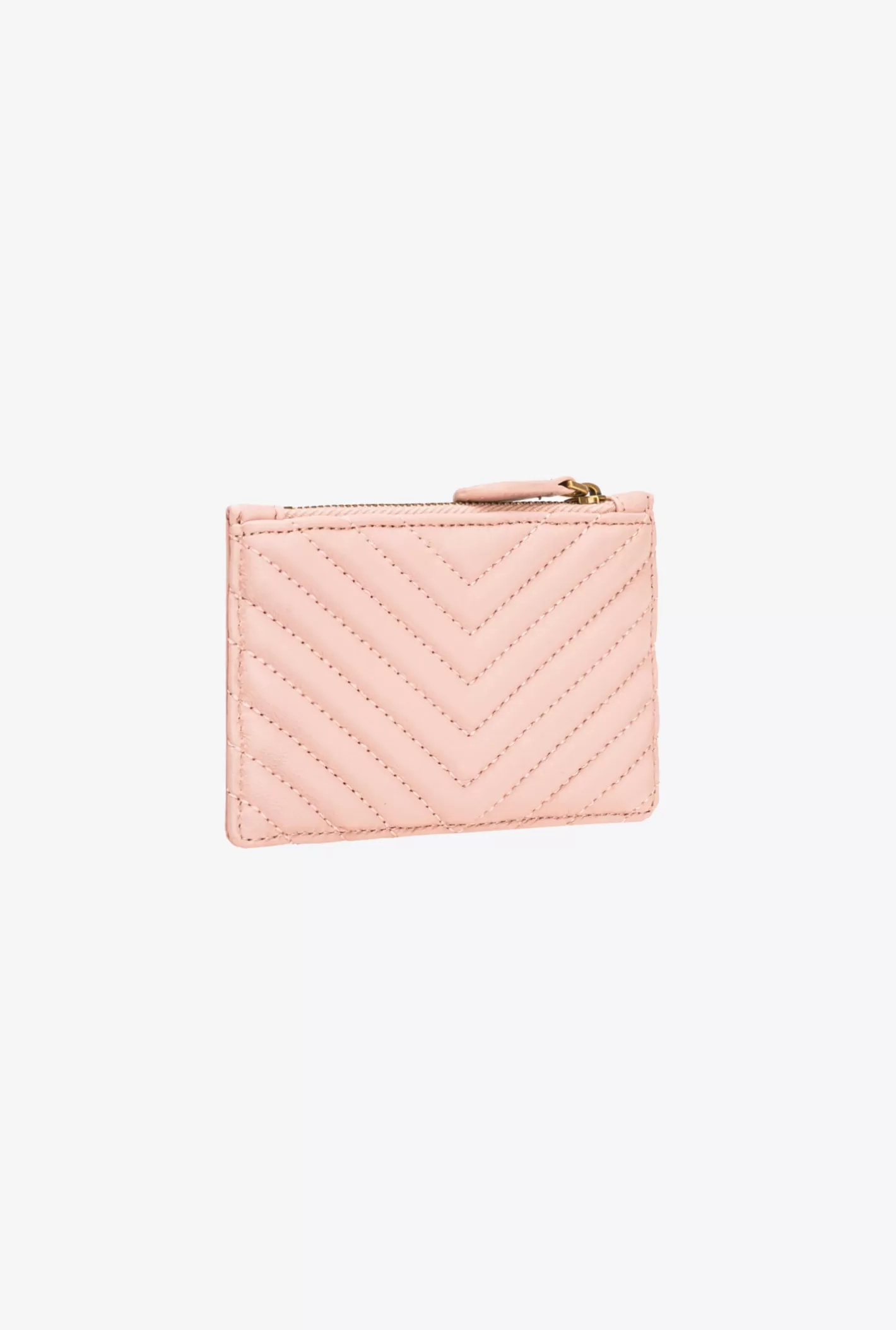 Pinko Porta carte chevron con zip ROSA/POLVERE ROSA-ANTIQUE GOLD Flash Sale