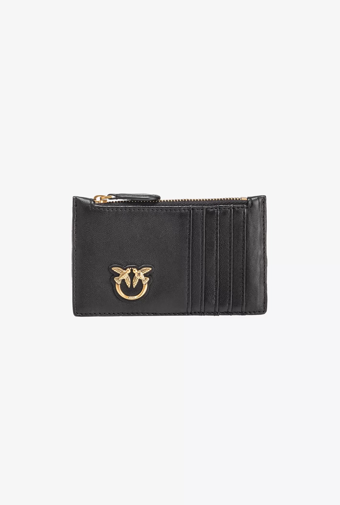 Pinko Porta carte chevron con zip NERO-ANTIQUE GOLD Online