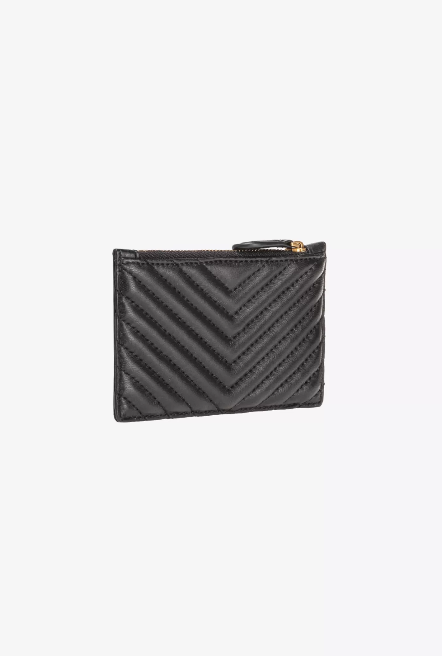 Pinko Porta carte chevron con zip NERO-ANTIQUE GOLD Online