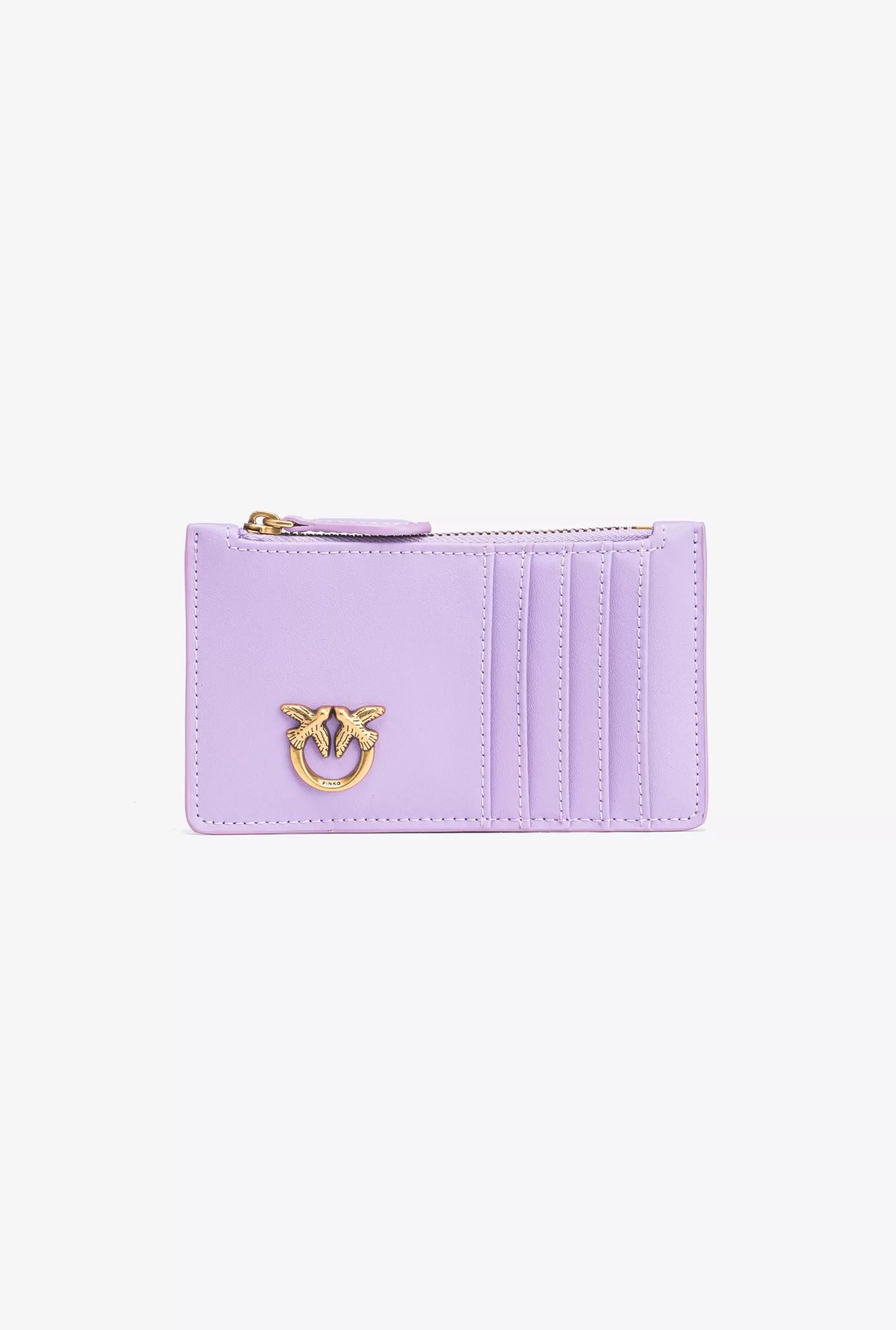 Pinko Porta carte chevron con zip TULIPANO VIOLA-ANTQUE GOLD Clearance