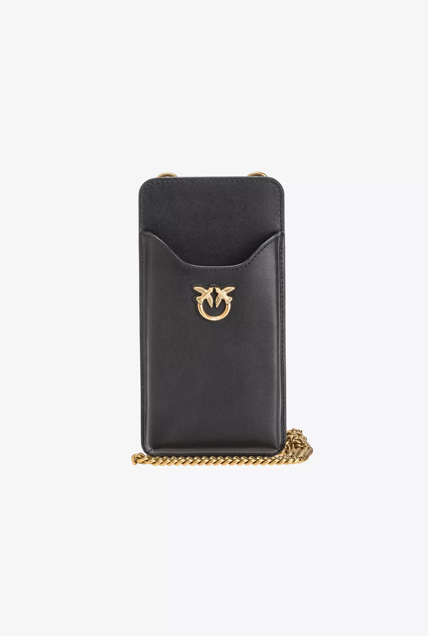 Pinko Porta smartphone in pelle NERO-ANTIQUE GOLD Cheap