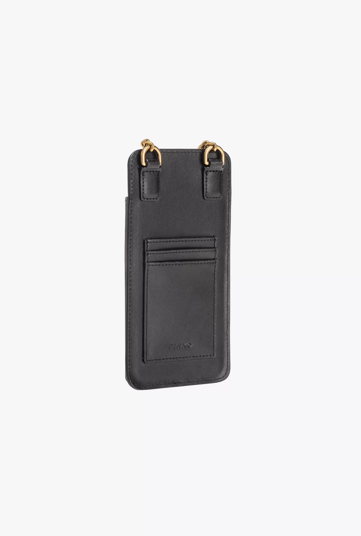 Pinko Porta smartphone in pelle NERO-ANTIQUE GOLD Cheap