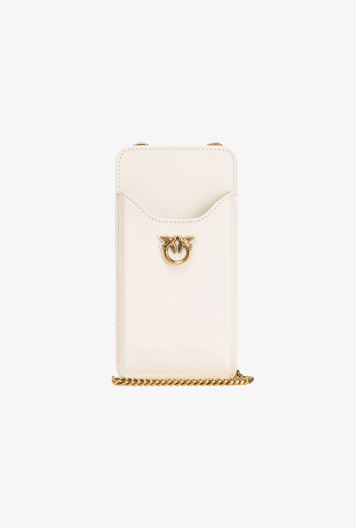 Pinko Porta smartphone in pelle BIANCO+BANCO-ANTIQUE GOLD Best