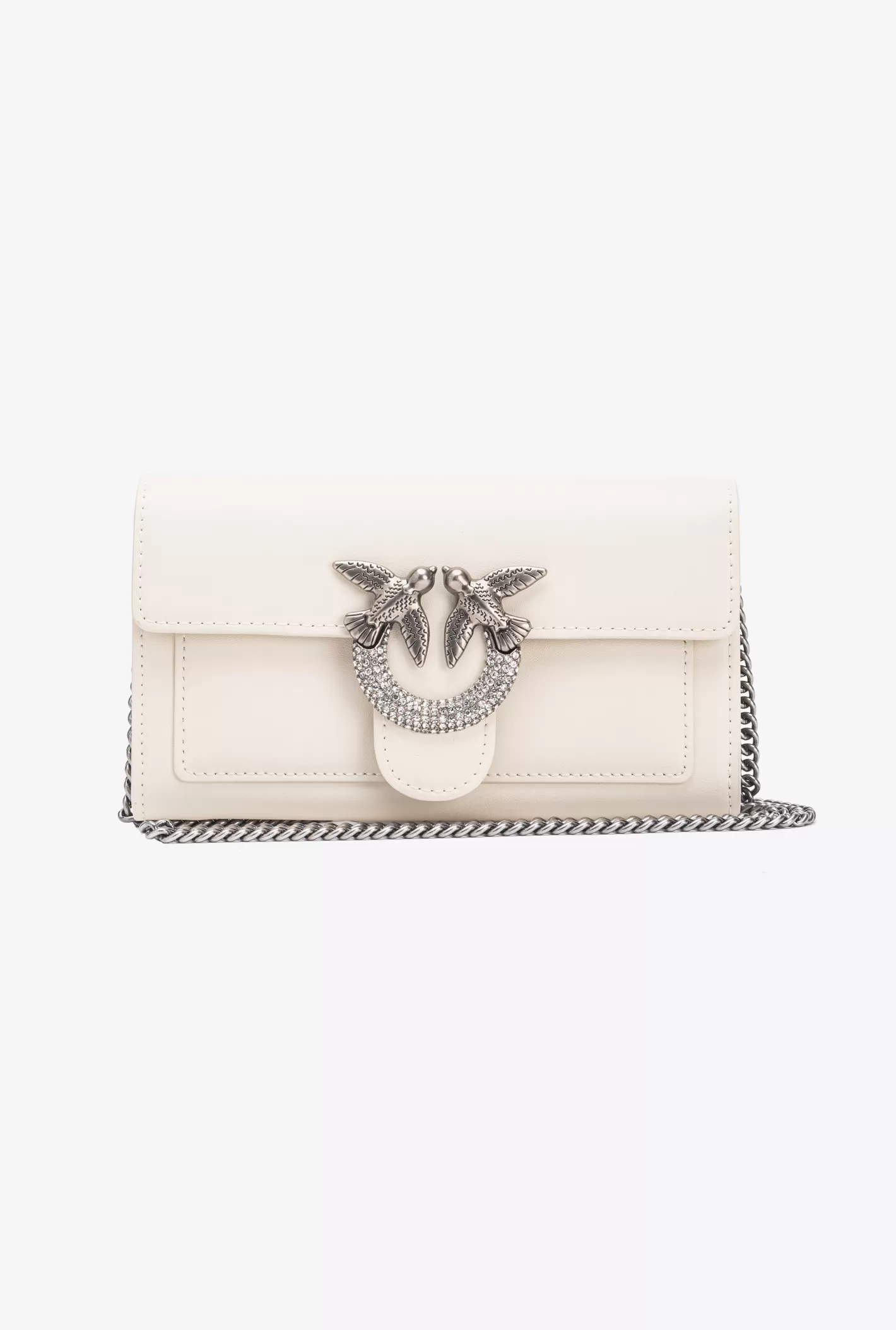 Pinko Portafoglio Love Bag One Wallet con strass BIANCO+BIANCO-OLD SILVER Store