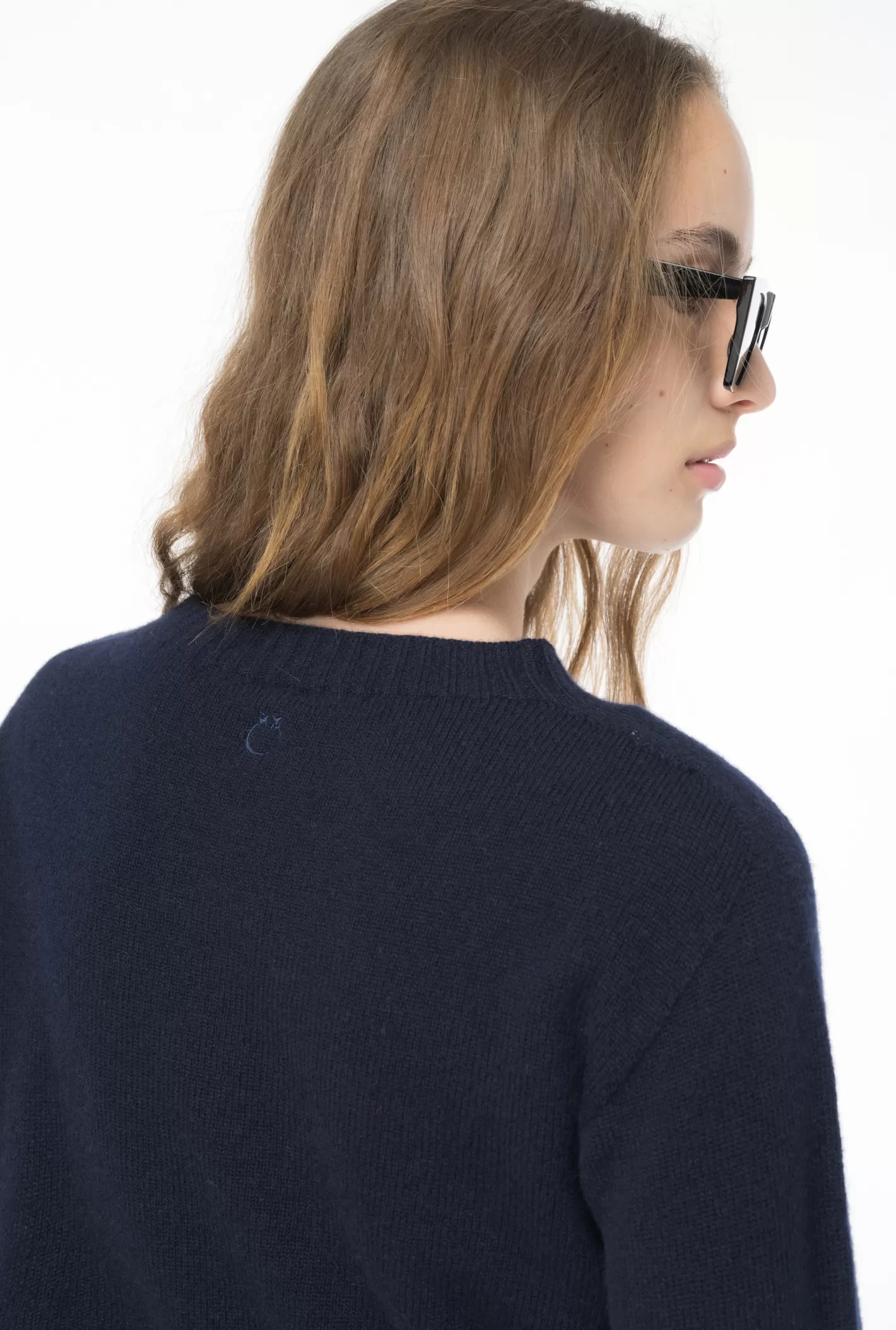 Pinko Pullover cropped misto cachemire BLU MARINO CUPO Clearance