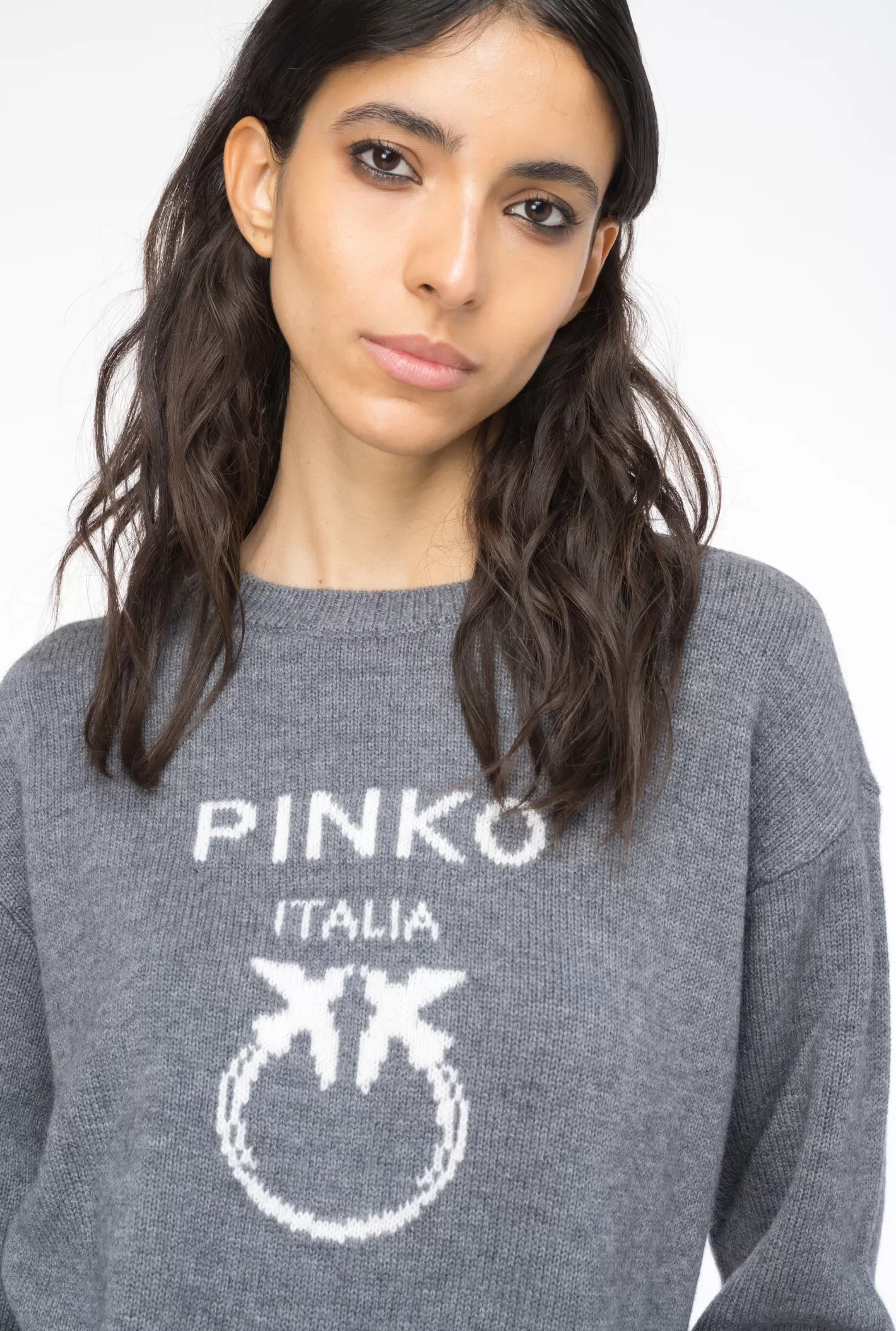 Pinko Pullover Love Birds GRIGIO PIOGGERELLA Best