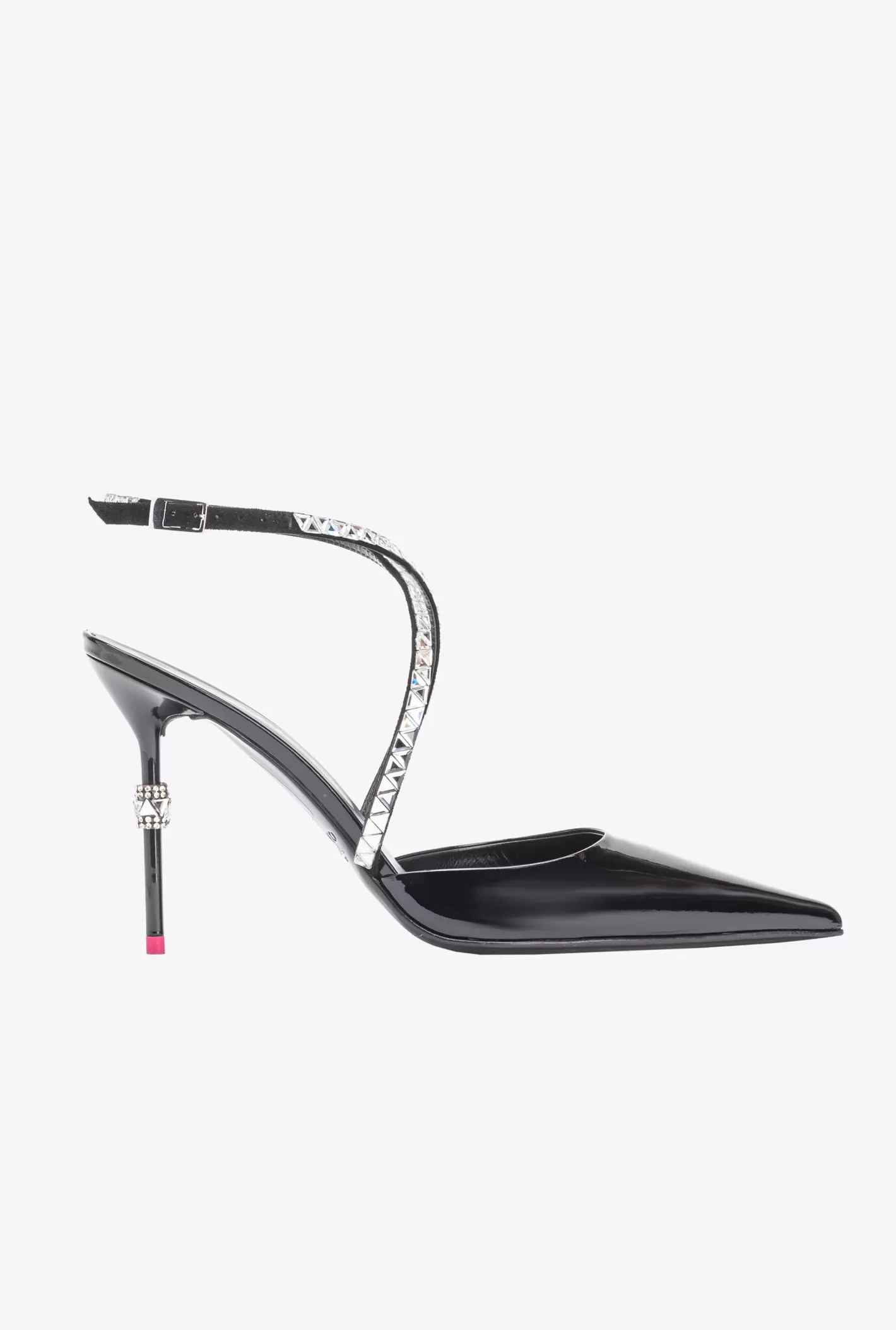 Pinko Scarpe slingback vernice con strass NERO LIMOUSINE Sale