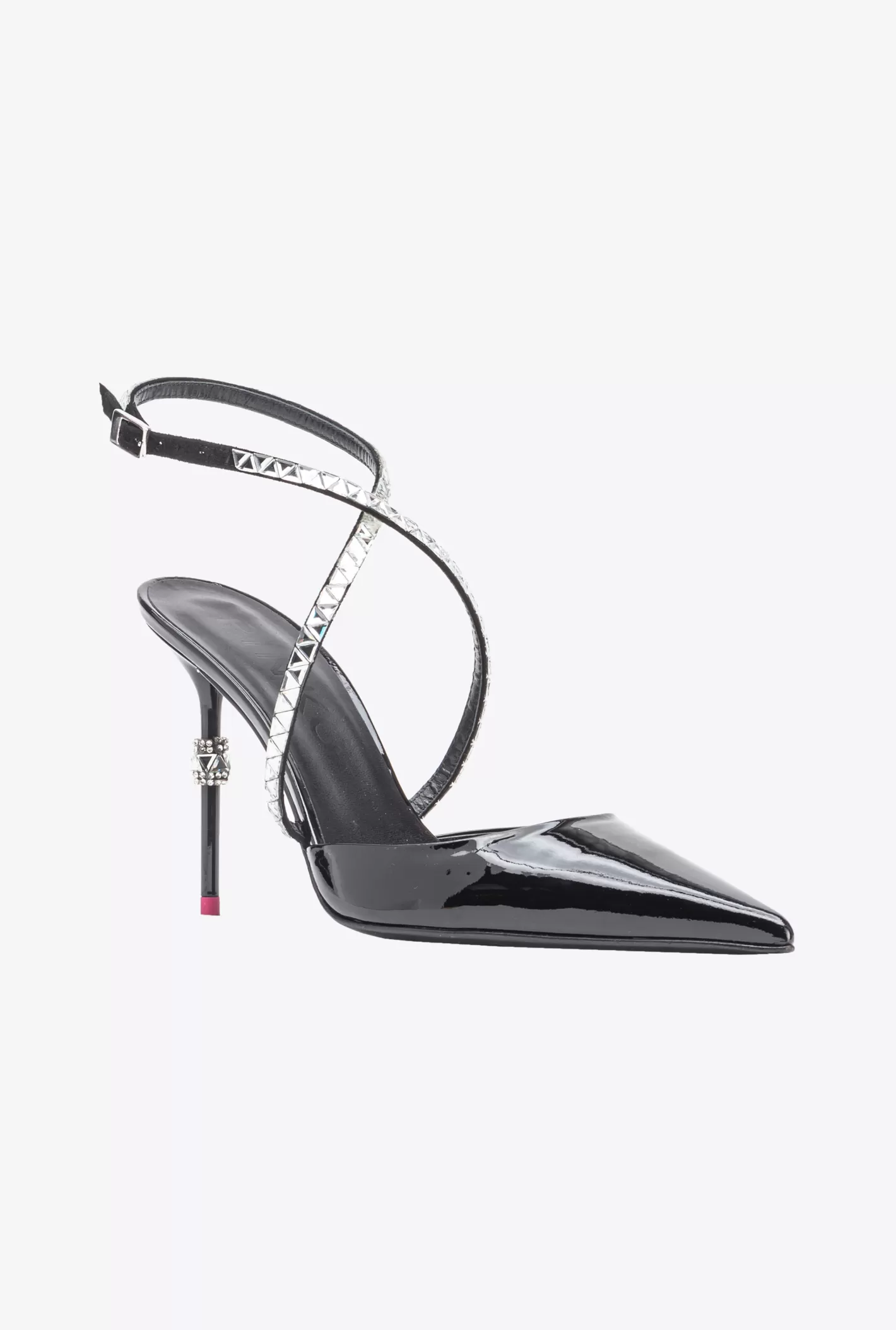 Pinko Scarpe slingback vernice con strass NERO LIMOUSINE Sale