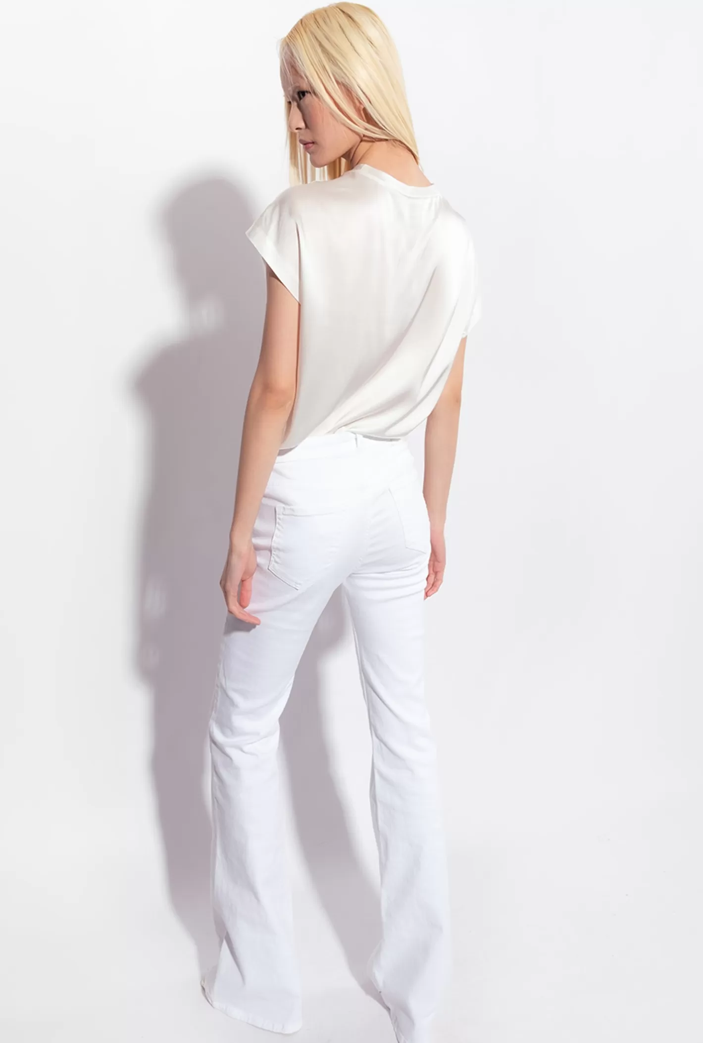 Pinko Top in satin stretch BIANCO-BIANCANEVE Flash Sale