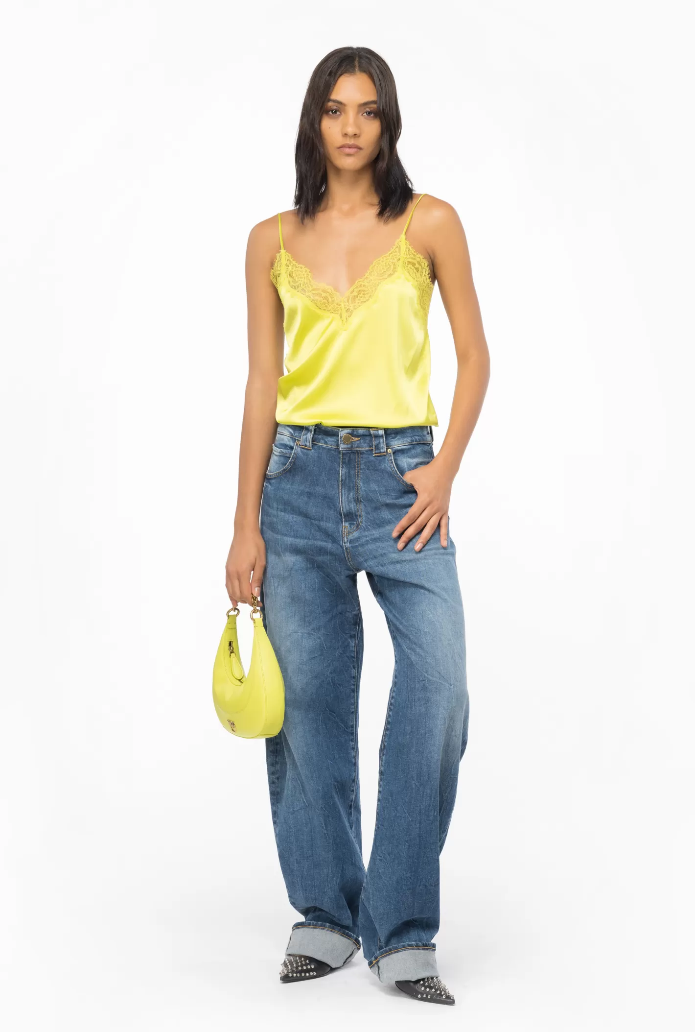 Pinko Top lingerie con pizzo GIALLO  LIME Outlet