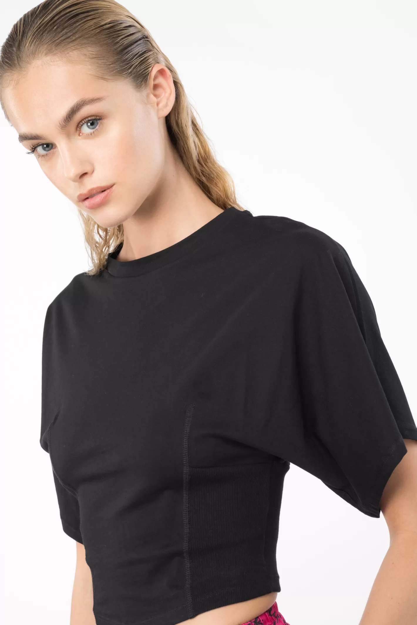 Pinko T-shirt corta maniche ampie NERO LIMOUSINE Shop