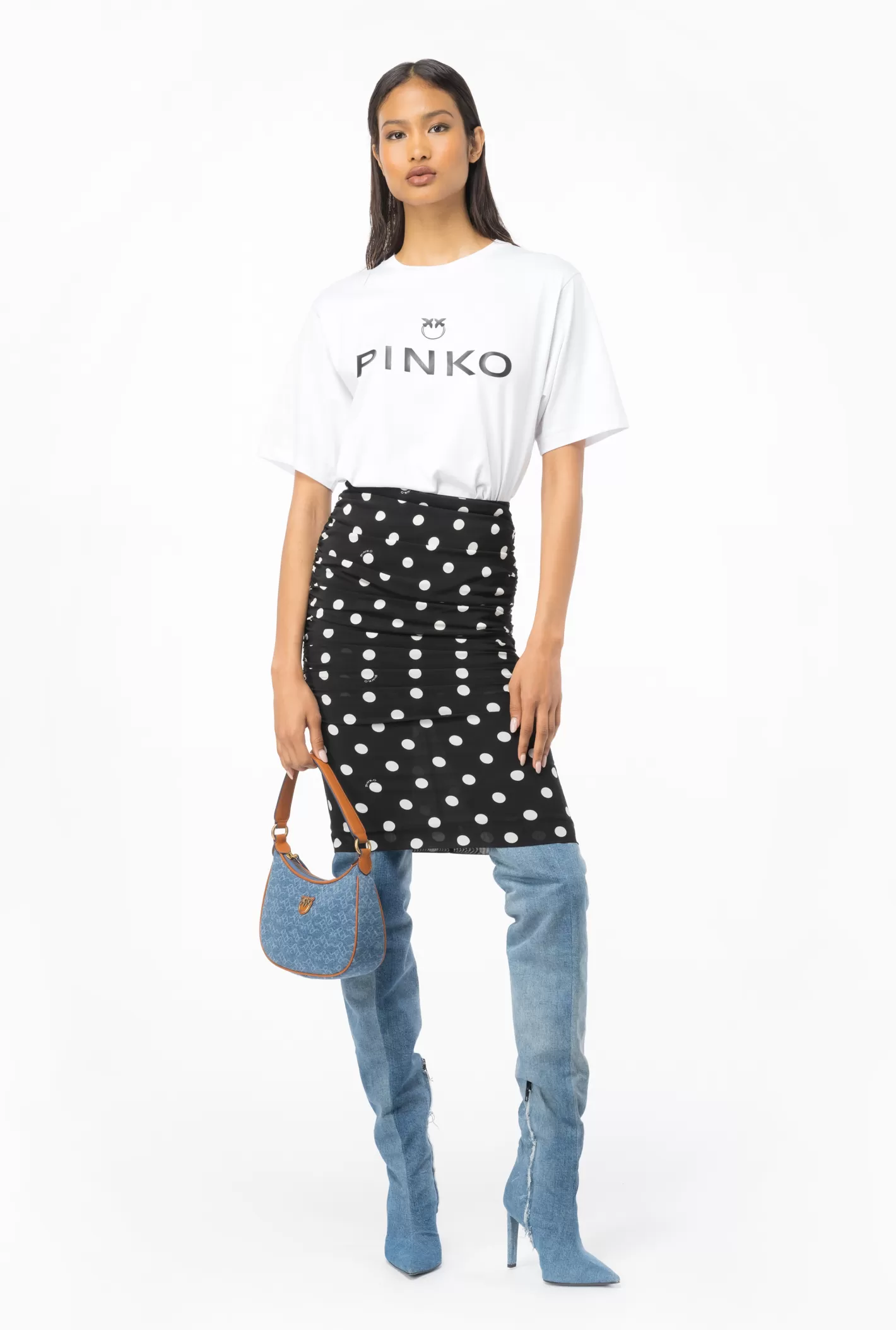 Pinko T-shirt maxi logo BIANCO BRILL. Cheap