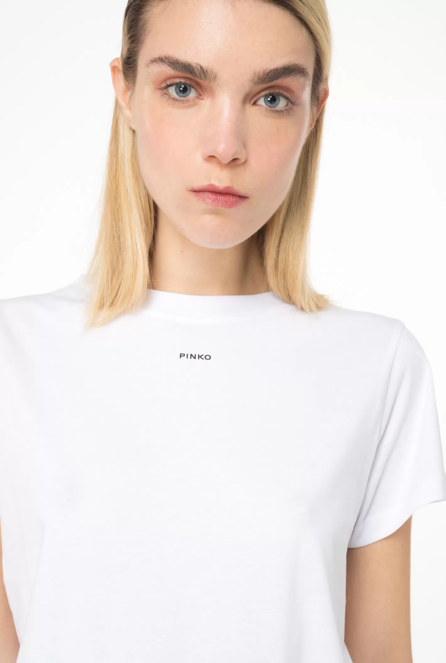 Pinko T-shirt mini logo BIANCO BRILL. Cheap